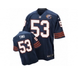 Men Nike Chicago Bears #53 John Timu Elite Navy Blue Throwback NFL Jersey