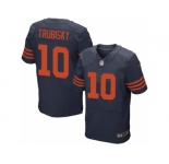 Men's Nike Chicago Bears #10 Mitchell Trubisky Elite Navy Blue 1940s Throwback Alternate NFL Jersey