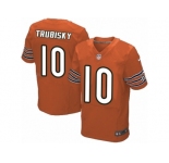 Men's Nike Chicago Bears #10 Mitchell Trubisky Elite Orange Alternate NFL Jersey