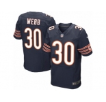 Men's Nike Chicago Bears #30 B.W. Webb Elite Navy Blue Team Color NFL Jersey