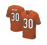 Men's Nike Chicago Bears #30 B.W. Webb Elite Orange Alternate NFL Jersey