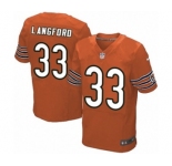 Men's Nike Chicago Bears #33 Jeremy Langford Elite Orange Alternate NFL Jersey