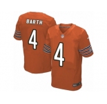 Men's Nike Chicago Bears #4 Connor Barth Elite Orange Alternate NFL Jersey