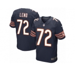 Men's Nike Chicago Bears #72 Charles Leno Elite Navy Blue Team Color NFL Jersey