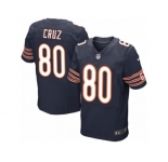 Men's Nike Chicago Bears #80 Victor Cruz Elite Navy Blue Team Color NFL Jersey
