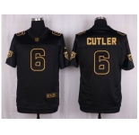 Nike Chicago Bears #6 Jay Cutler Black Pro Line Gold Collection Jersey[Elite]