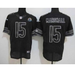 nike nfl jerseys chicago bears #15 marshall black[Elite 50th Patch]