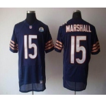 nike nfl jerseys chicago bears #15 marshall blue[Elite 50th Patch]