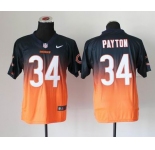 nike nfl jerseys chicago bears #34 walter payton black-orange[Elite drift fashion][second version]