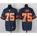 nike nfl jerseys chicago bears #75 long blue[Elite][number orange]