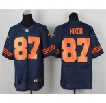 nike nfl jerseys chicago bears #87 hixon blue[Elite][number orange][hixon]