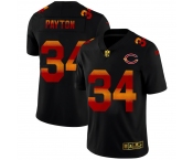 Chicago Bears #34 Walter Payton Men's Black Nike Red Orange Stripe Vapor Limited NFL Jersey