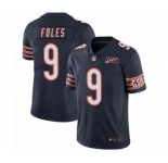 Men Nick  #9 Foles Chicago Bears Limited 100th Season Navy Jersey