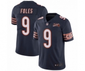 Men Nick  #9 Foles Chicago Bears Limited 100th Season Navy Jersey