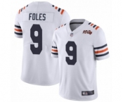 Men Nick #9 Foles Chicago Bears Limited Alternate Classic 100th Season Jersey - White
