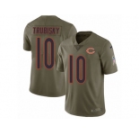 Men Nike Chicago Bears #10 Mitchell Trubisky Limited Olive 2017 Salute to Service NFL Jersey