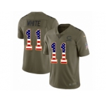 Men Nike Chicago Bears #11 Kevin White Limited Olive USA Flag Salute to Service NFL Jersey