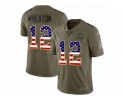 Men Nike Chicago Bears #12 Markus Wheaton Limited Olive USA Flag Salute to Service NFL Jersey