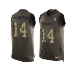 Men Nike Chicago Bears #14 Deonte Thompson Limited Green Salute to Service Tank Top NFL Jersey
