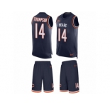 Men Nike Chicago Bears #14 Deonte Thompson Limited Navy Blue Tank Top Suit NFL Jersey