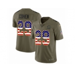 Men Nike Chicago Bears #29 Tarik Cohen Limited Olive USA Flag Salute to Service NFL Jersey