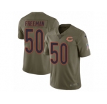 Men Nike Chicago Bears #50 Jerrell Freeman Limited Olive 2017 Salute to Service NFL Jersey