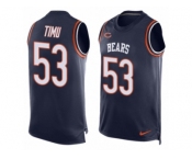 Men Nike Chicago Bears #53 John Timu Limited Navy Blue Player Name & Number Tank Top NFL Jersey