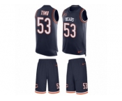 Men Nike Chicago Bears #53 John Timu Limited Navy Blue Tank Top Suit NFL Jersey