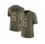 Men Nike Chicago Bears #6 Mark Sanchez Limited Olive Camo Salute to Service NFL Jersey