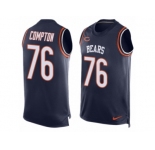 Men Nike Chicago Bears #76 Tom Compton Limited Navy Blue Player Name & Number Tank Top NFL Jersey