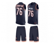 Men Nike Chicago Bears #76 Tom Compton Limited Navy Blue Tank Top Suit NFL Jersey