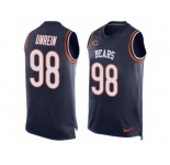 Men Nike Chicago Bears #98 Mitch Unrein Limited Navy Blue Player Name & Number Tank Top NFL Jersey