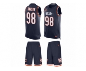 Men Nike Chicago Bears #98 Mitch Unrein Limited Navy Blue Tank Top Suit NFL Jersey