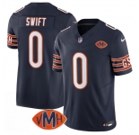 Men's Chicago Bears #0 D'Andre Swift Navy 2025 F.U.S.E. With VMH Patch Vapor Untouchable Limited Football Stitched Jersey