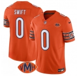 Men's Chicago Bears #0 D'Andre Swift Orange 2025 F.U.S.E. With VMH Patch Vapor Untouchable Limited Football Stitched Jersey