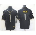 Men's Chicago Bears #1 Justin Fields Black Nike 2021 Draft First Round Pick Alternate Limited Jersey
