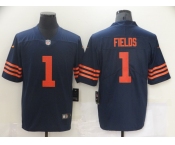 Men's Chicago Bears #1 Justin Fields Nike Navy 2021 Draft First Round Pick Alternate Limited Jersey
