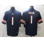 Men's Chicago Bears #1 Justin Fields Nike Navy 2021 NFL Draft First Round Pick Alternate Limited Jersey