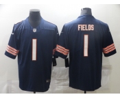 Men's Chicago Bears #1 Justin Fields Nike Navy 2021 NFL Draft First Round Pick Alternate Limited Jersey