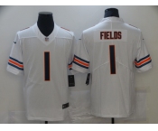 Men's Chicago Bears #1 Justin Fields Nike White 2021 NFL Draft First Round Pick Alternate Limited Jersey