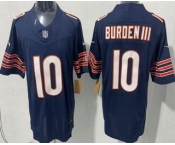 Men's Chicago Bears #10 Luther Burden III Limited Navy FUSE Vapor Jersey