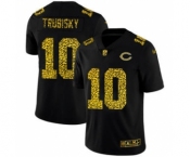 Men's Chicago Bears #10 Mitchell Trubisky Black Leopard Print Fashion Vapor Limited Football Jersey