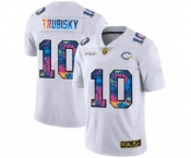 Men's Chicago Bears #10 Mitchell Trubisky White Multi-Color 2020 Football Crucial Catch Limited Football Jersey