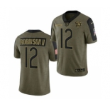 Men's Chicago Bears #12 Allen Robinson II 2021 Olive Salute To Service Limited Stitched Football Jersey
