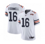 Men's Chicago Bears #16 Pat O'Donnell White 100th Season Limited Football Jersey