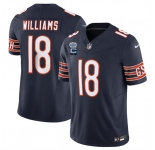 Men's Chicago Bears #18 Caleb Williams Navy 2024 F.U.S.E. With Draft Patch And 1-star C Patch Vapor Football Stitched Jersey