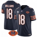 Men's Chicago Bears #18 Caleb Williams Navy 2025 F.U.S.E. With 1-Star C Patch And VMH Patch Vapor Untouchable Limited Football Stitched Jersey
