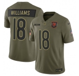 Men's Chicago Bears #18 Caleb Williams Olive 2025 Salute to Service Limited Football Stitched Jersey