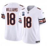 Men's Chicago Bears #18 Caleb Williams White 2024 F.U.S.E. With Draft Patch And 1-star C Patch Vapor Football Stitched Jersey