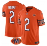 Men's Chicago Bears #2 D.J. Moore Orange 2025 F.U.S.E. With VMH Patch Vapor Untouchable Limited Football Stitched Jersey